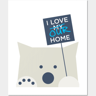 I Love Our Home (Polar Bear Strike), Warm Gray Posters and Art